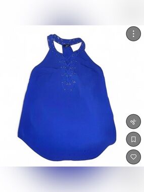 Y2K BEBE Women’s Blue Lace-Up detail Halter Tank Top. Size XS. #Y2K #Bebe #edgy